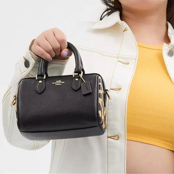 NWT Coach Mini Rowan Crossbody Bag With‎ Leopard Print - Picture 7 of 7